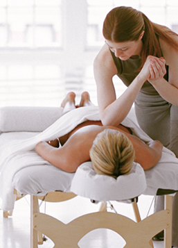 Person receiving a sports massage